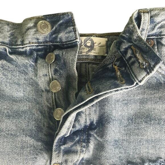 We The Free People Denim Shorts 29 Distressed Boho High Rise Light Wash Festival - Picture 5 of 11